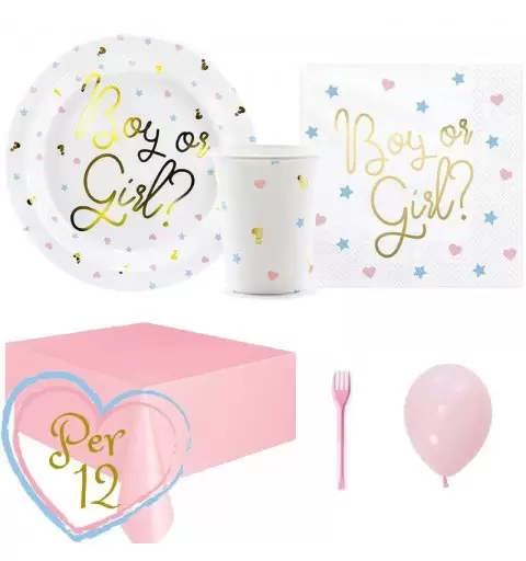 Kit n.6 boy or girl - baby shower per 12