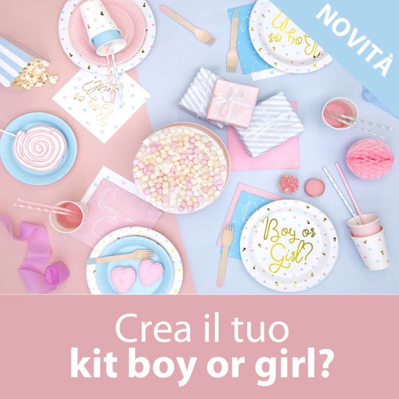 Kit personalizzato boy or girl - gender reveal party