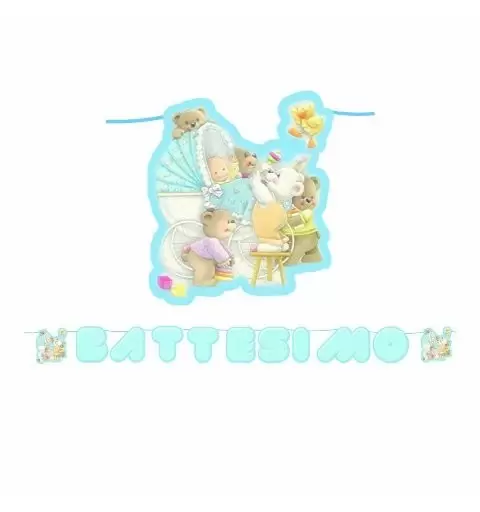 FESTONE FIGURATIVO PER FESTA BATTESIMO BAMBINO 