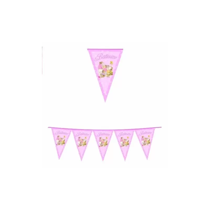 FESTONE BANDIERINE PER FESTA BATTESIMO BAMBINA