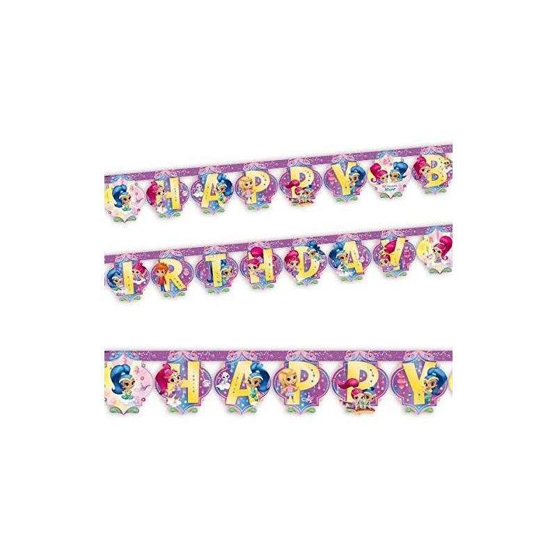 Kit n.40 Shimmer and Shine - set tavola con candelina e bustine