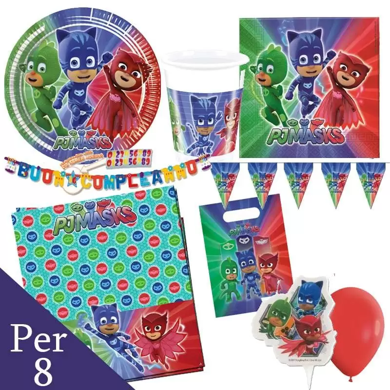 Kit n.40 Super Pigiamini - coordinato tavola Pj Masks