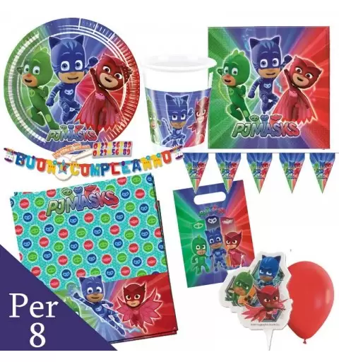 Kit n.40 Super Pigiamini - coordinato tavola Pj Masks