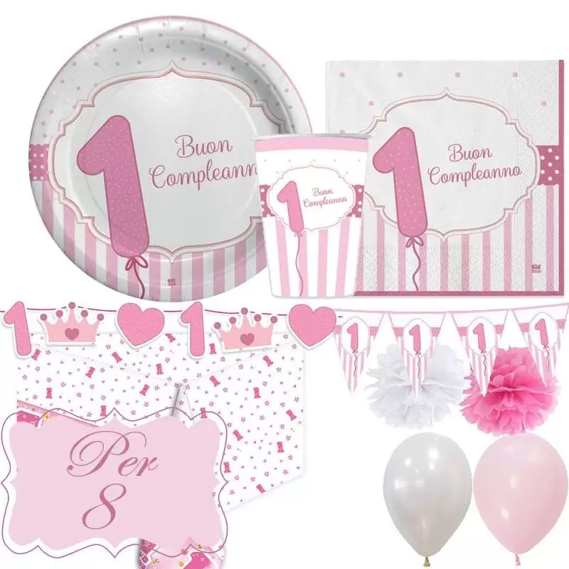 Kit n.57 un anno rosa strisce