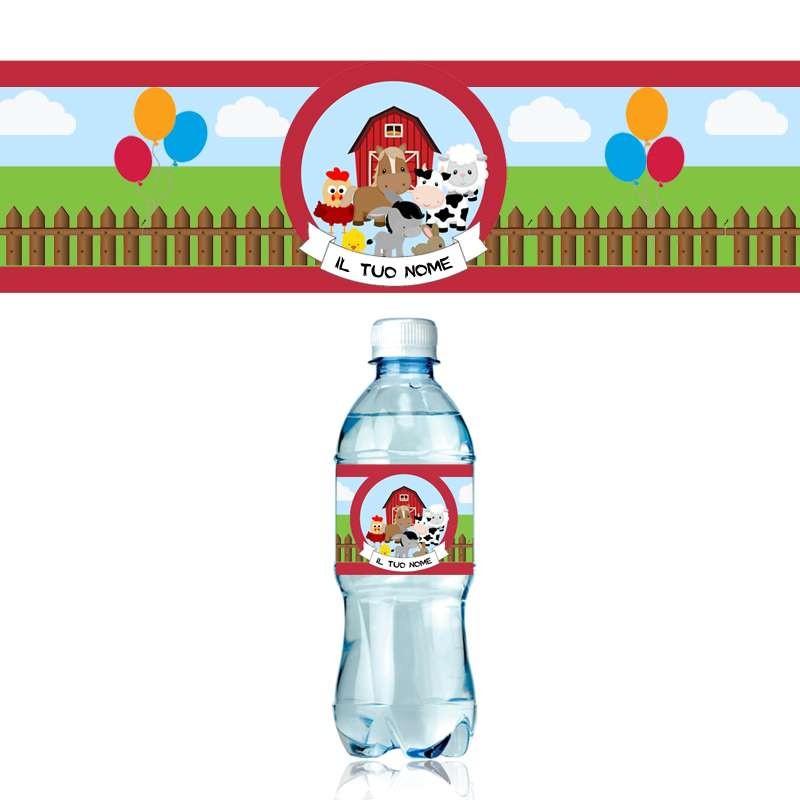 Etichette fattoria adesive per bottiglie - da personalizzare 12 pz