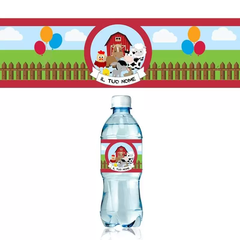 Etichette fattoria adesive per bottiglie - da personalizzare 12 pz