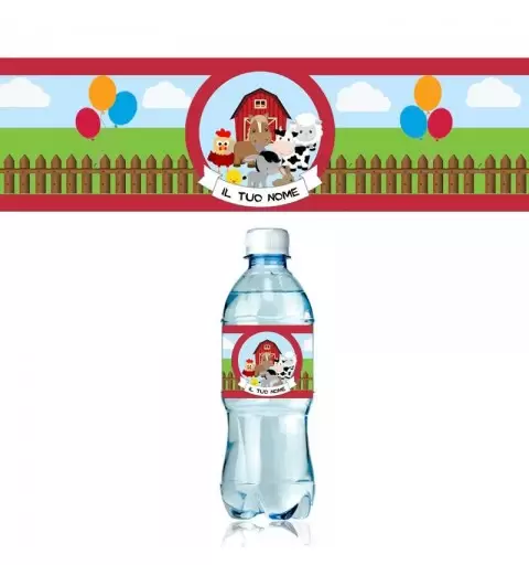 Etichette fattoria adesive per bottiglie - da personalizzare 12 pz