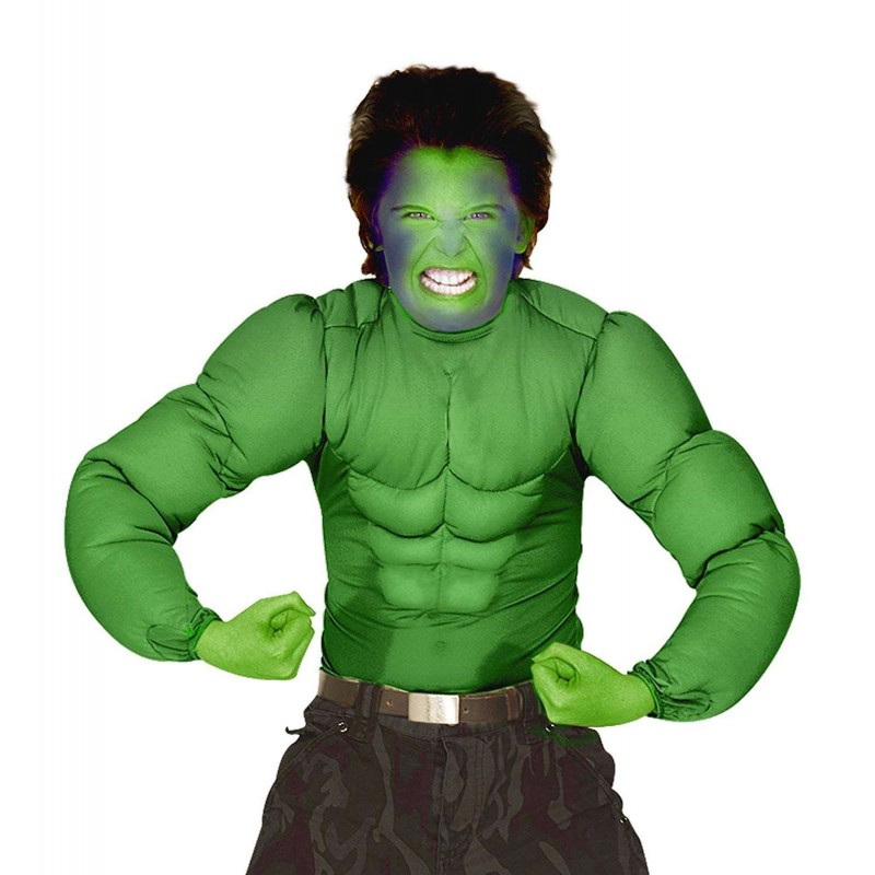 Camicia super muscoli verde - per travestimenti Hulk