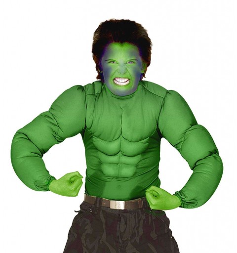 Camicia super muscoli verde - per travestimenti Hulk