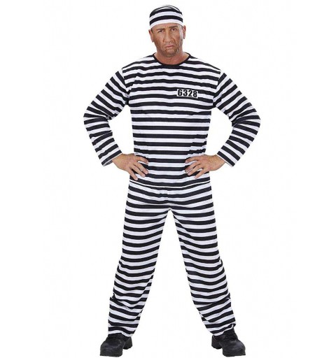 Costume carcerato per adulti - divisa da carcerato carnevale