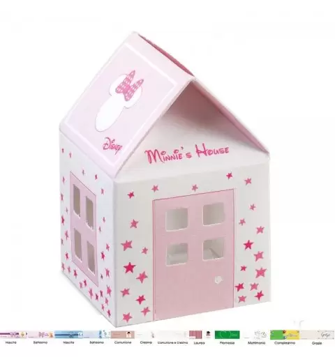 Scatoline casetta di Minnie portaconfetti - 20 pz