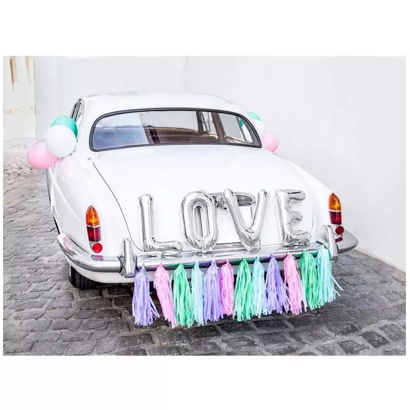 Decorazioni auto sposi - kit macchina per gli sposi pastel
