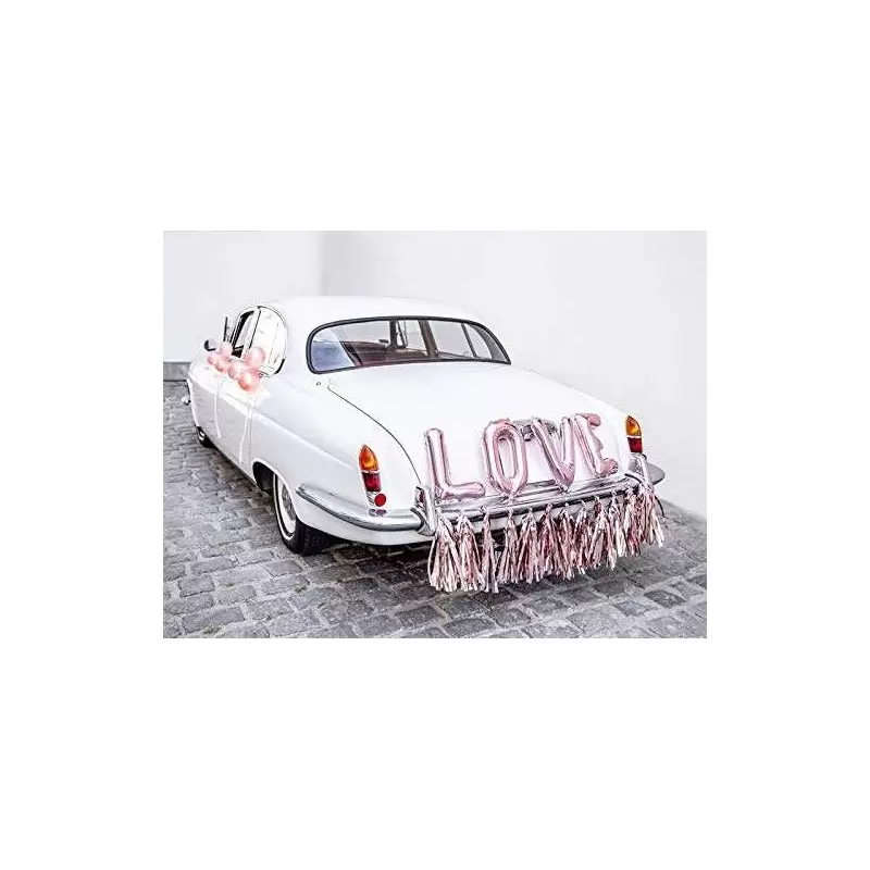 Addobbi auto sposi con foil Love oro rosa - kit macchina sposi