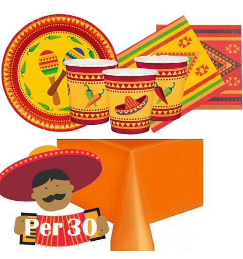 Kit n.3 festa messicana - tutto il necessario per la tavola