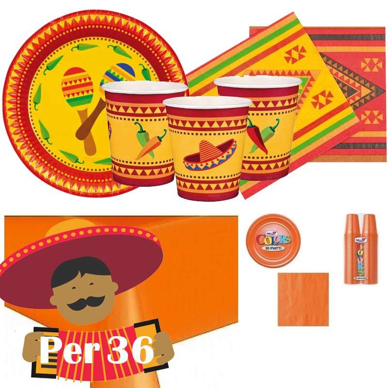 Kit n.7 Messico - accessori per festa con monocolore