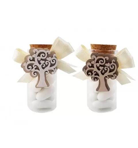 Bomboniere albero della vita - decorazione in legno con cuori