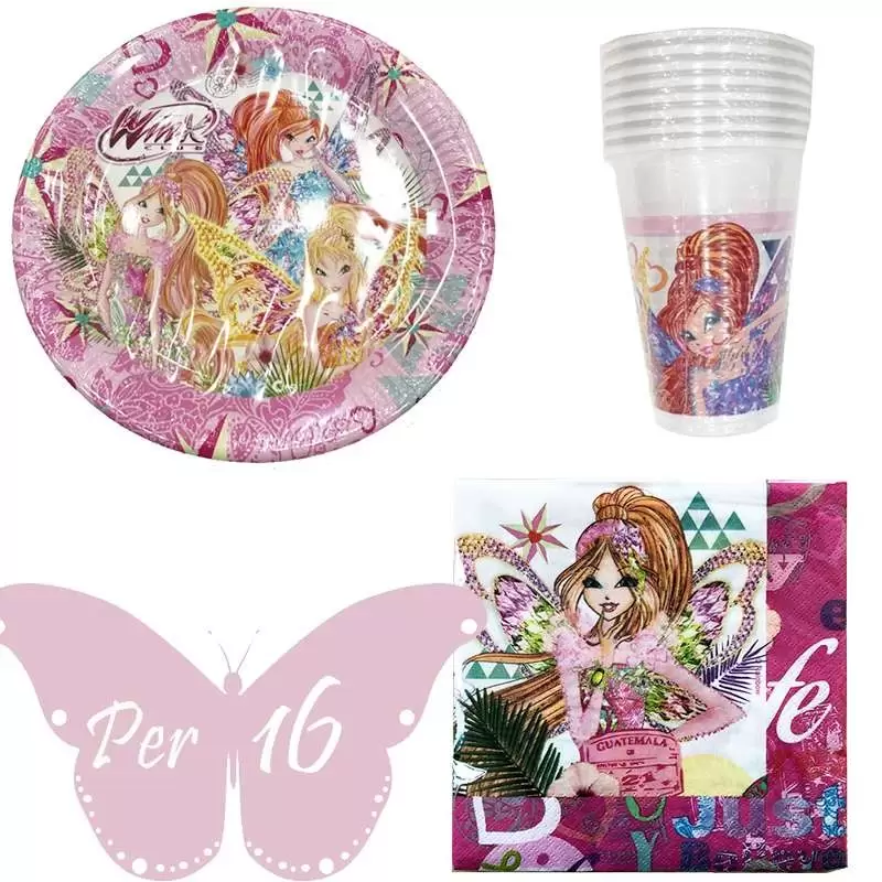 KIT N2 72PZ COMPLEANNO FESTA BAMBINA WINX CLUB