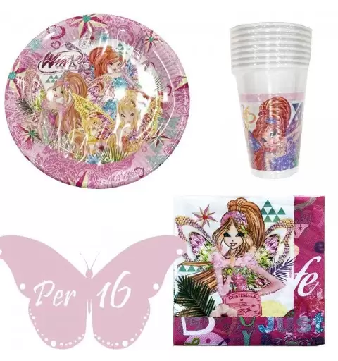 KIT N2 72PZ COMPLEANNO FESTA BAMBINA WINX CLUB