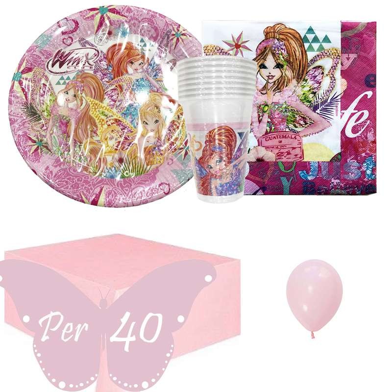 KIT N8 COMPLEANNO BAMBINA WINX CLUB BUTTERFLIX