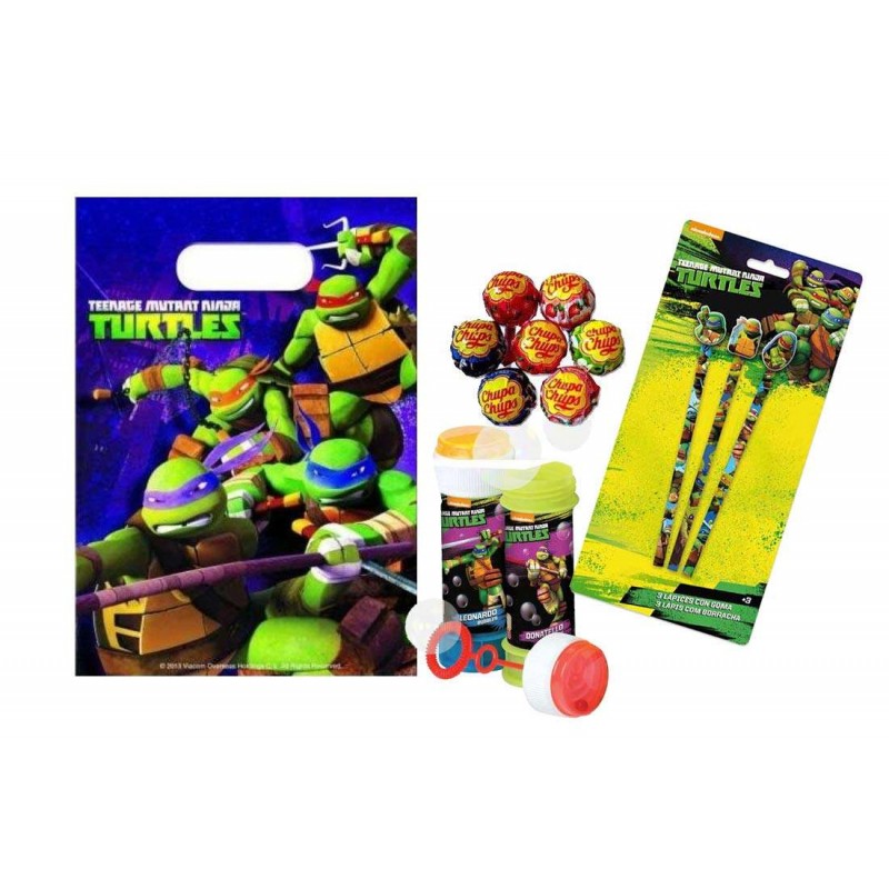 Regalini tartarughe ninja - sacchetti bolle matite chupa