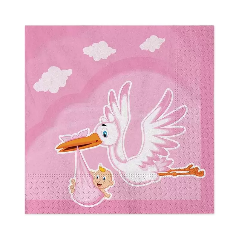 Kit n.54 cicogna nuvola rosa - addobbi nascita bimba