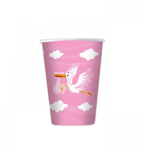Kit n.59 cicogna nuvola rosa - accessori tavola bimba
