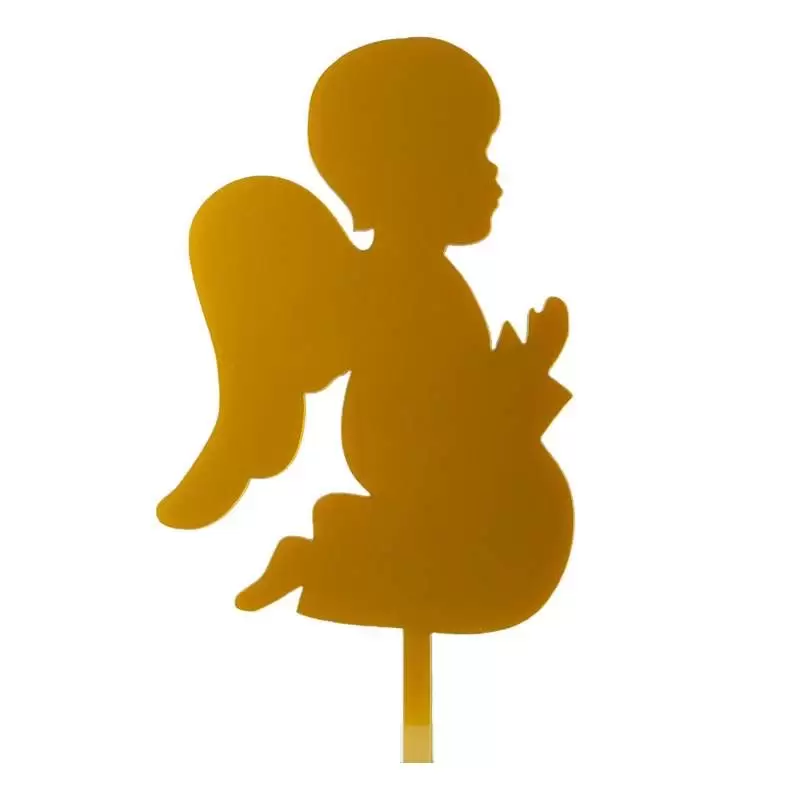 Cake topper angioletto in preghiera in plexiglass