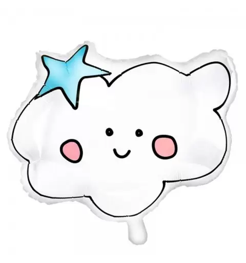 Palloncino foil nuvoletta cloud - con stellina celestte