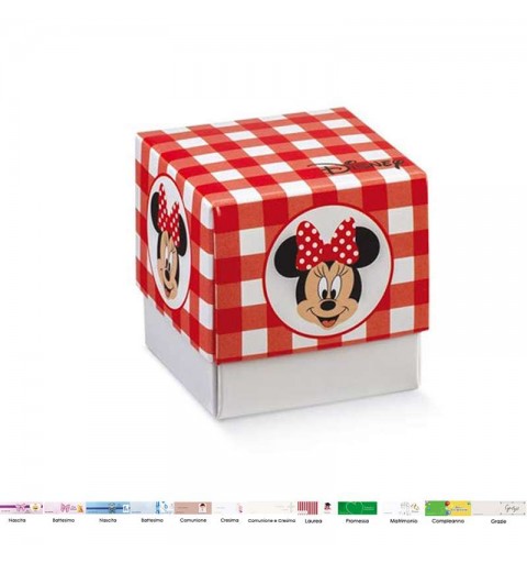 Scatoline Minnie portaconfetti a cubo con coperchio - 20 pz