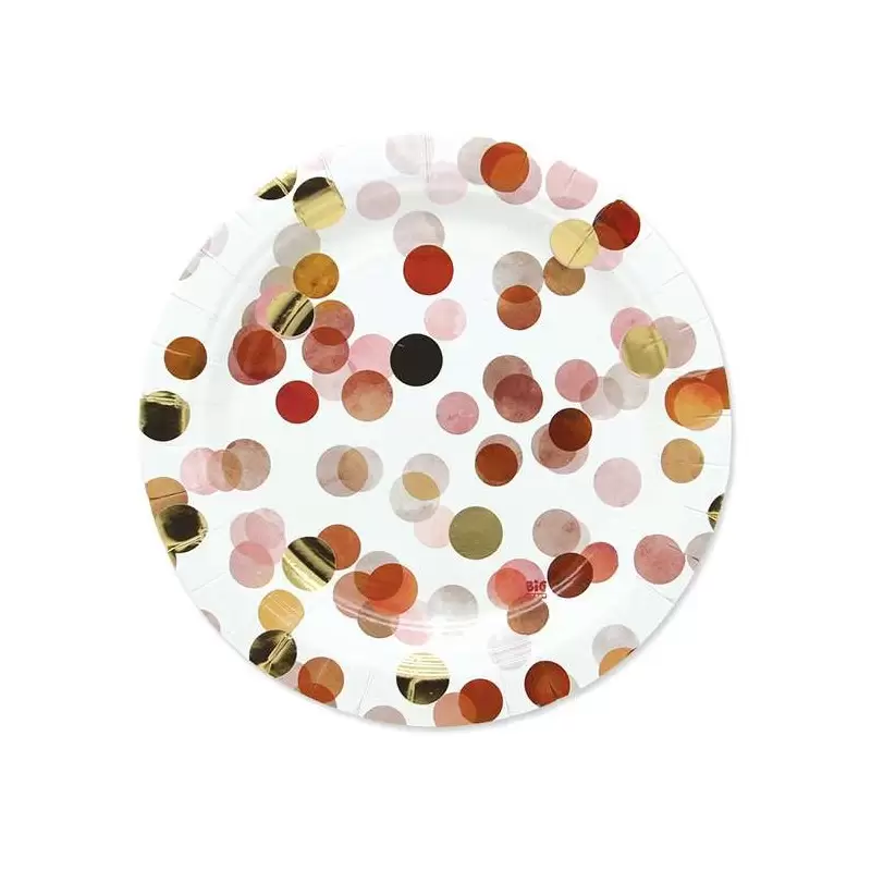 Piatti coriandoli rosa - 8 pz