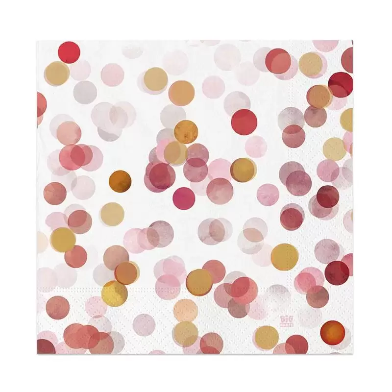 Tovaglioli coriandoli rosa - 20 pz