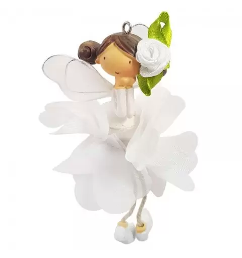 Bomboniere bamboline fatine bianche - 6 cm