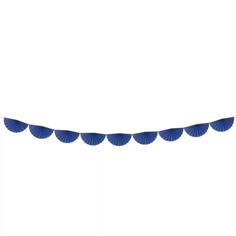 Ghirlanda ventagli blu in carta velina