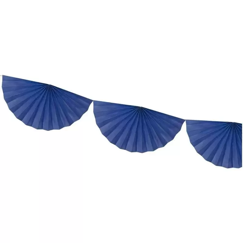 Ghirlanda ventagli blu in carta velina