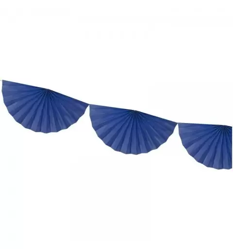 Ghirlanda ventagli blu in carta velina