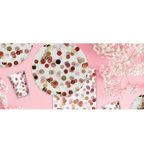 Kit n.49 coriandoli rosa - accessori tavola per 8