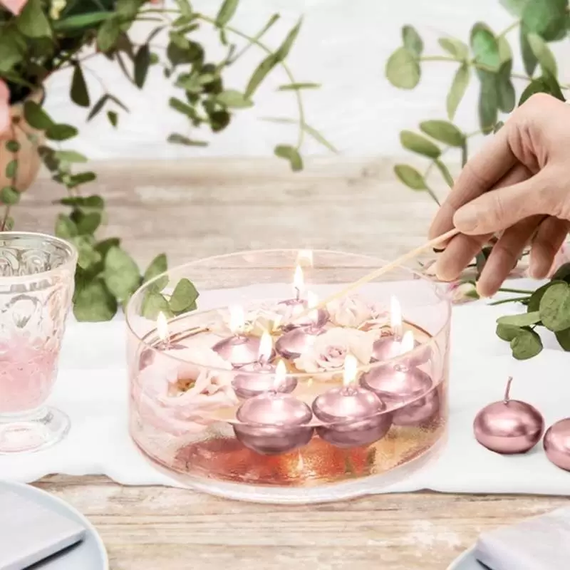 Candele rose gold galleggianti - 50 pz
