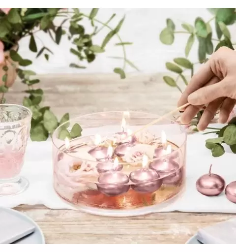 Candele rose gold galleggianti - 50 pz