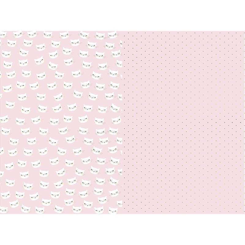 Carta regalo gatti rosa - una confezione con due rotoli