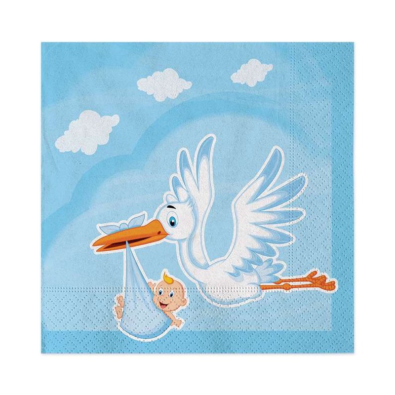 Kit n.27 cicogna nuvola celeste - addobbi per la nascita