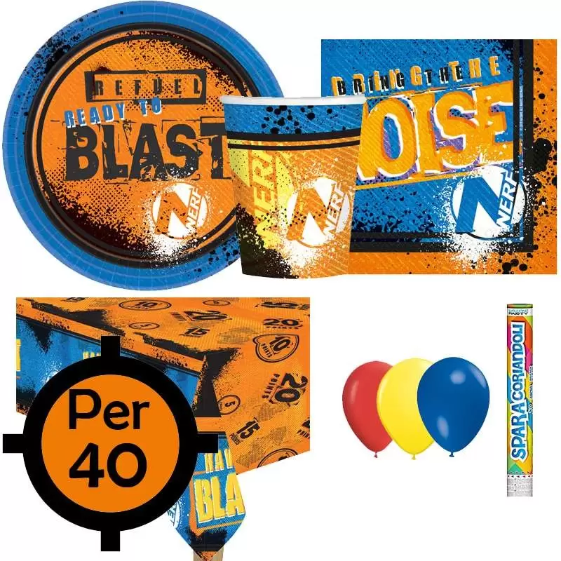 Kit n.30 nerf sparatutto - set festa a tema