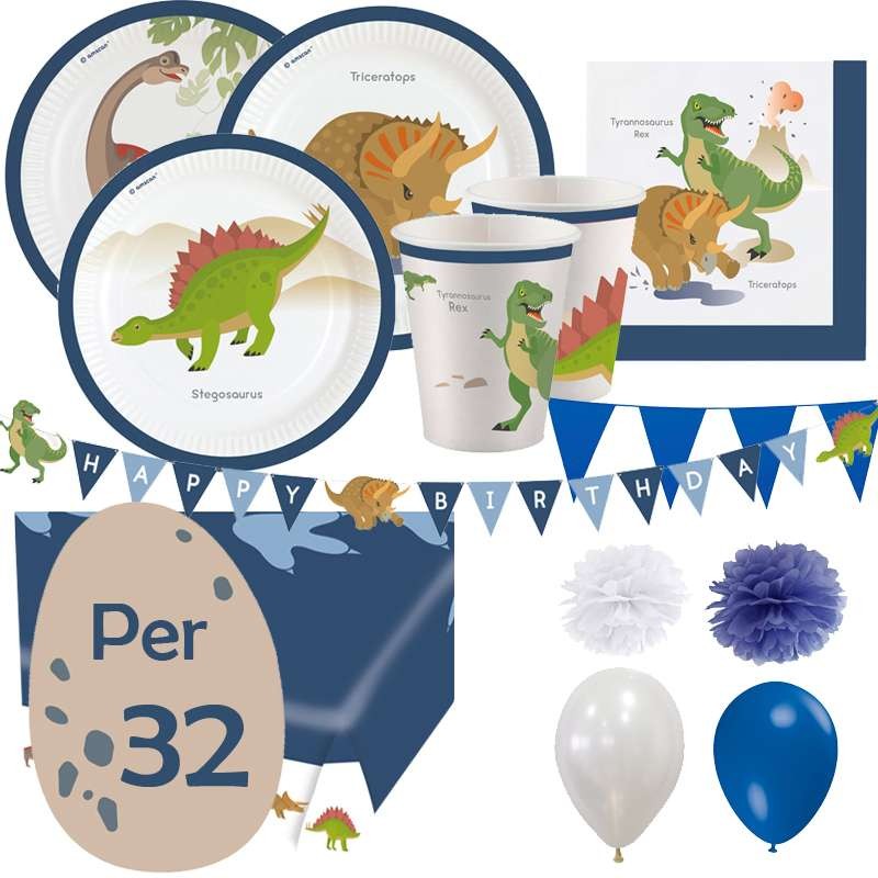 Kit n.46 happy dinosaur - completo tavola per 32