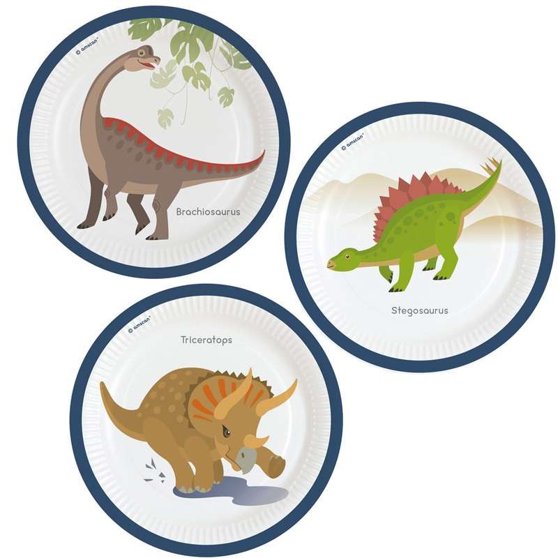 KIT N.6 HAPPY DINOSAUR – CON FORCHETTE E PALLONCINI BLU