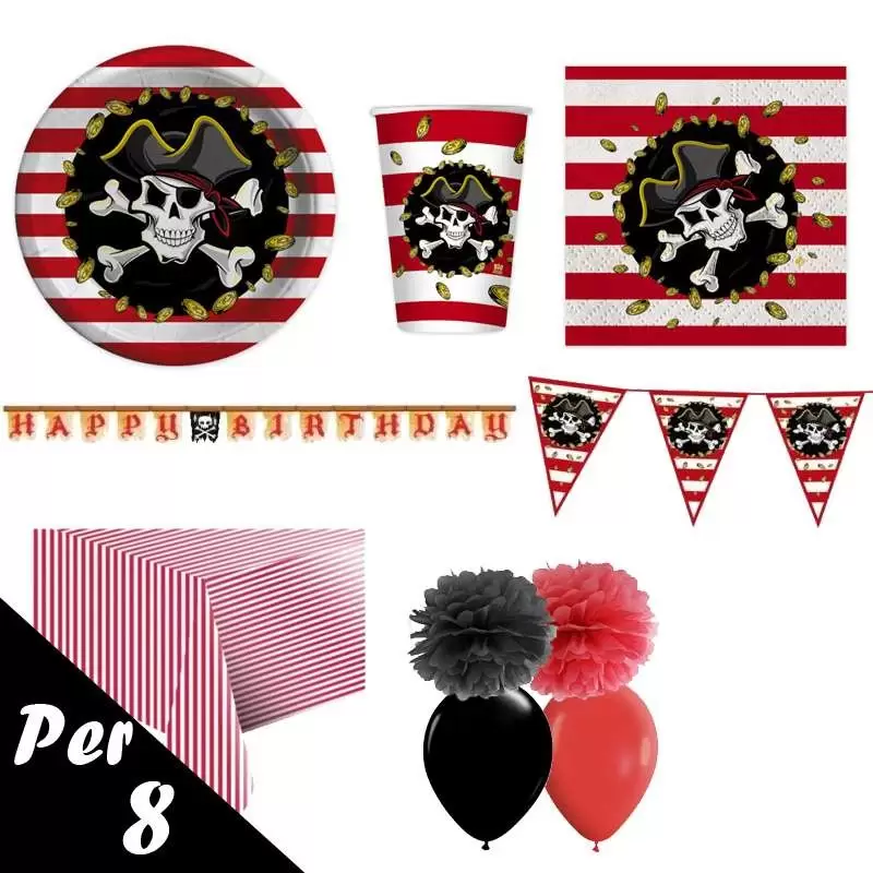 Kit n.57 pirati strisce - addobbi commpleanno