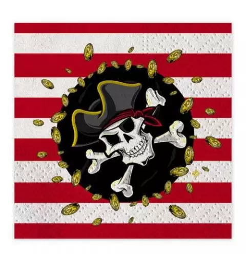 Tovaglioli pirata a strisce - 16 pz