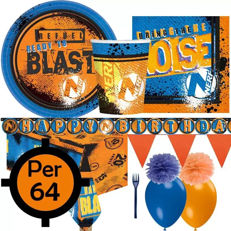 Kit n.64 blaster nerf - completo tavola sparatutto