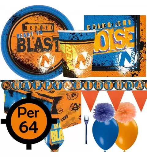 Kit n.64 blaster nerf - completo tavola sparatutto