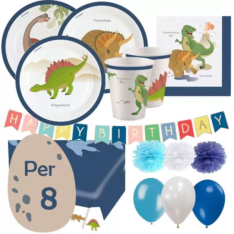 Kit n.65 happy dinosaur - coordinato tavola per 8