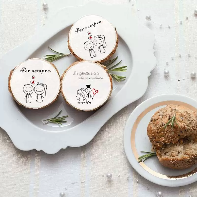 Mini cialde matrimonio nozze personalizzate - 24 pz