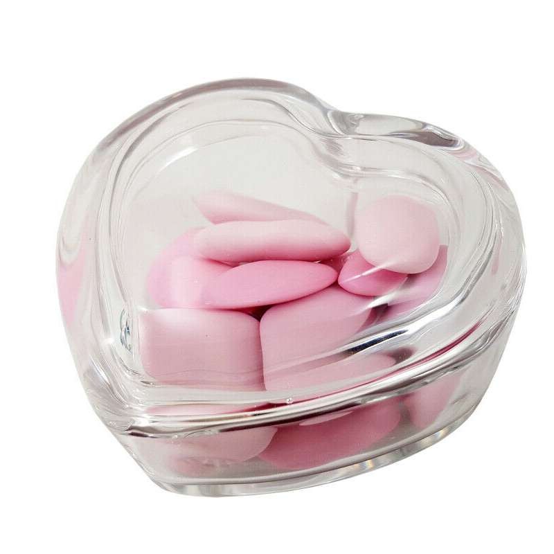 Portaconfetti cuore di vetro - 3 pz